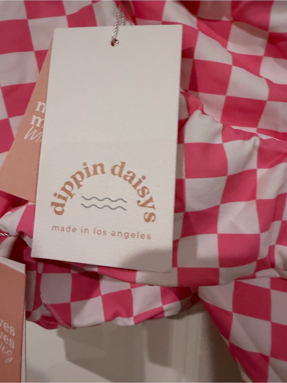 Dippin' Daisy's Pink & White Checkered Knot Bikini NWT M - Picture 6 of 9